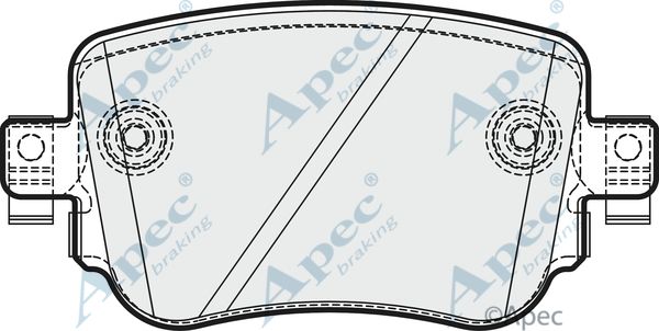 APEC BRAKING Комплект тормозных колодок, дисковый тормоз PAD1961